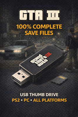 GTA 3 III 100% Complete Save Files USB Thumb Drive PS2 PC All Platforms