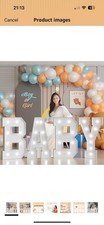 3FT BABY White Marquee Letter Light Up Gender Reveal Baby Shower Party