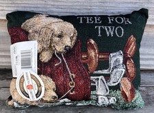 American Greetings Tapestry Style Mini Throw Pillow USA 7x11” Tee For Two Golf