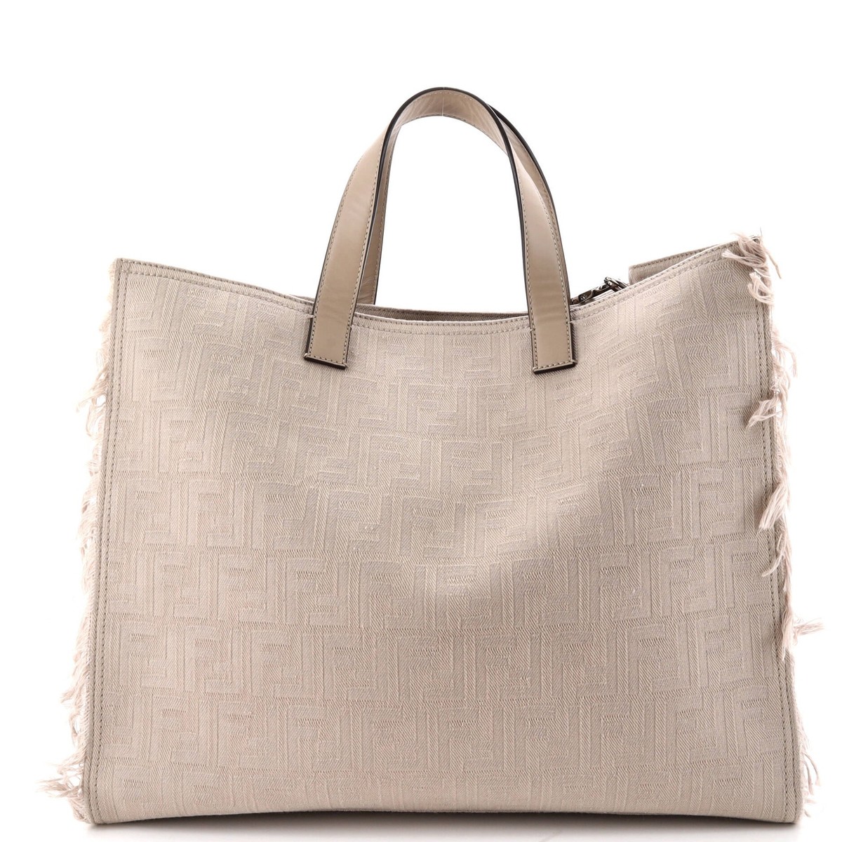 Fendi Logo Shopper Tote Fringe Canvas Large | eBay