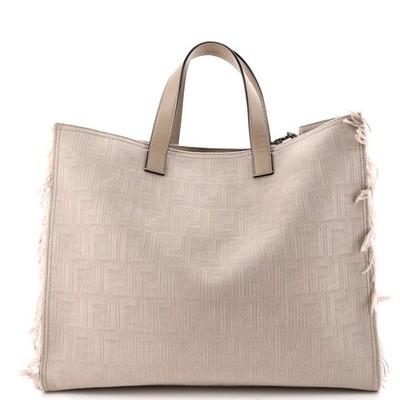 Fendi Logo Shopper Tote Fringe Canvas Large | eBay