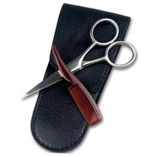 Mustache Grooming Set - Precision Mustache Scissors and Comb Kit for Men -