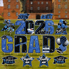 15 PCS Graduation Yard Signs Class of 2026 Decorations, 2026 Graduation Decorati
