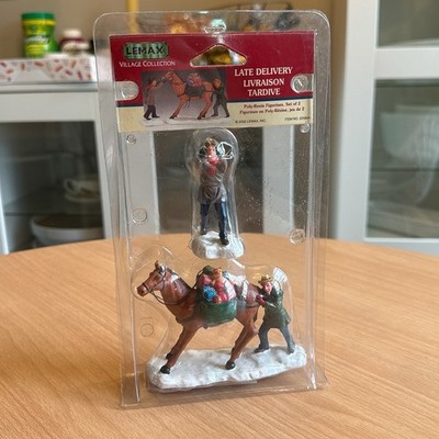 LEMAX Christmas Village Figurine Late Delivery Horse 2002 Presents Gifts VTG