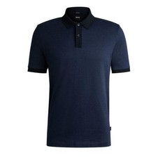 Mercerized-cotton Polo Shirt with Micro Pattern Hugo Boss XL
