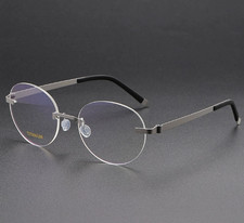 Men Women Retro Ancient Oval Rimless Pure Titanium Eyeglass Frame Eyewear-2421