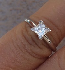 .50ct Princess diamond solitaire engagement ring 14k white gold