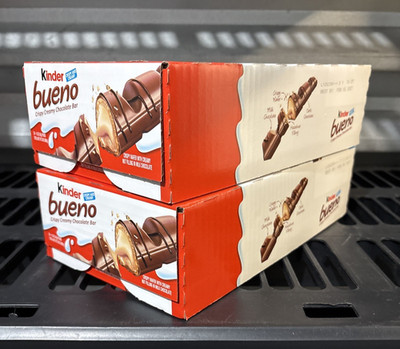 2 Packs-Kinder Bueno Chocolate Bars  Bulk 40 Packs 80 Bars Crispy Creamy