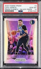 2020 PANINI PRIZM PRIZM FLASHBACK SILVER PRIZM #3 LUKA DONCIC PSA 10
