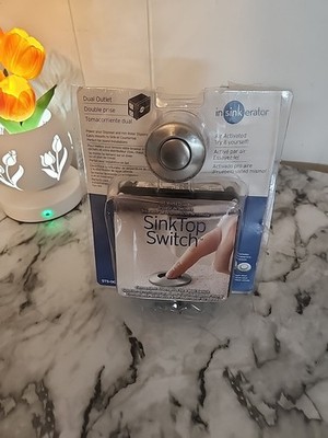 InSinkErator STS-OOSN SinkTop Satin Nickel Button Dual Outlet Switch