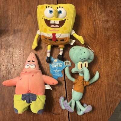 VTG  SpongeBob SquarePants, Patrick,  Squidward Viacom 2000 Plush Nickelodeon