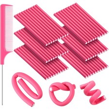 60 Pieces Flexible Curling Rods Hair Curlers Rollers Twist Flexi No Heat Rods...