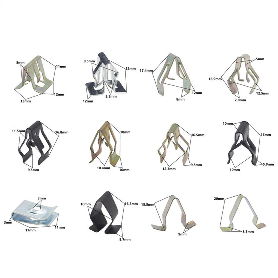 Metal Clips 240Pcs Car Dashboard Door Panel Fastener Fixed Screw U Type Gasket - Image 4 of 4