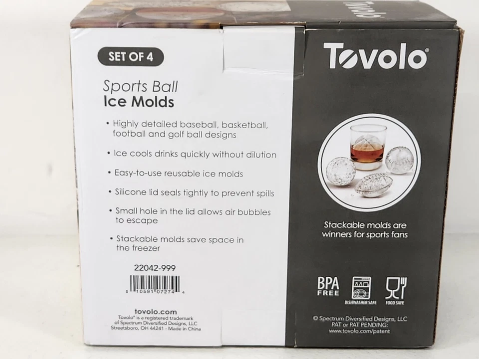 Sports Ice Molds Football, Basketball, Baseball & Golf Tovolo Set of 4 - Image 2 of 2