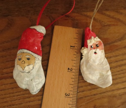Guscio di ostrica dipinto a mano testa di Babbo Natale addobbi natalizi - Foto 5 di 5