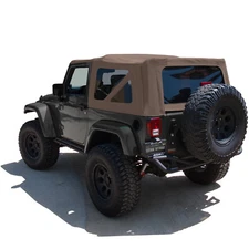 Jeep Wrangler JK Soft Top, 2010-17, Tinted Windows, Saddle Sailcloth