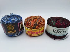 3 balls Ribbon Yarns Assorted Makes 100% Nylon See Description for details