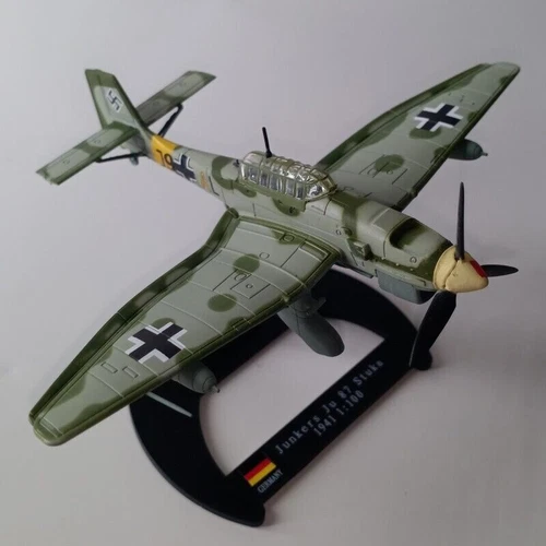 1:100 WW2 1941 Junkers Ju 87 Stuka Bomber Model Diecast Military Collection Gift