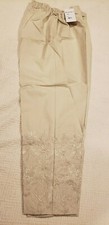Pakistani / Indian Women's beige embroidered cotton pants size M
