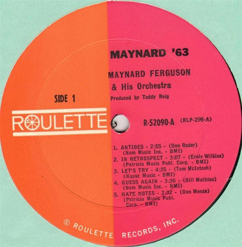    MAYNARD FERGUSON "MAYNARD '63" JAZZ TRUMPET LP ROULETTE !  - Photo 2/3