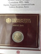 2021 Vatican 2 Euro Bimetal Coin Caravaggio, Pope Francis