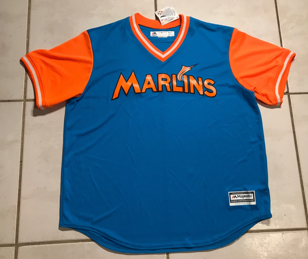 NWT MAJESTIC Miami Marlins Cool Base 2017 WEEKEND MLB Jersey Men's XL