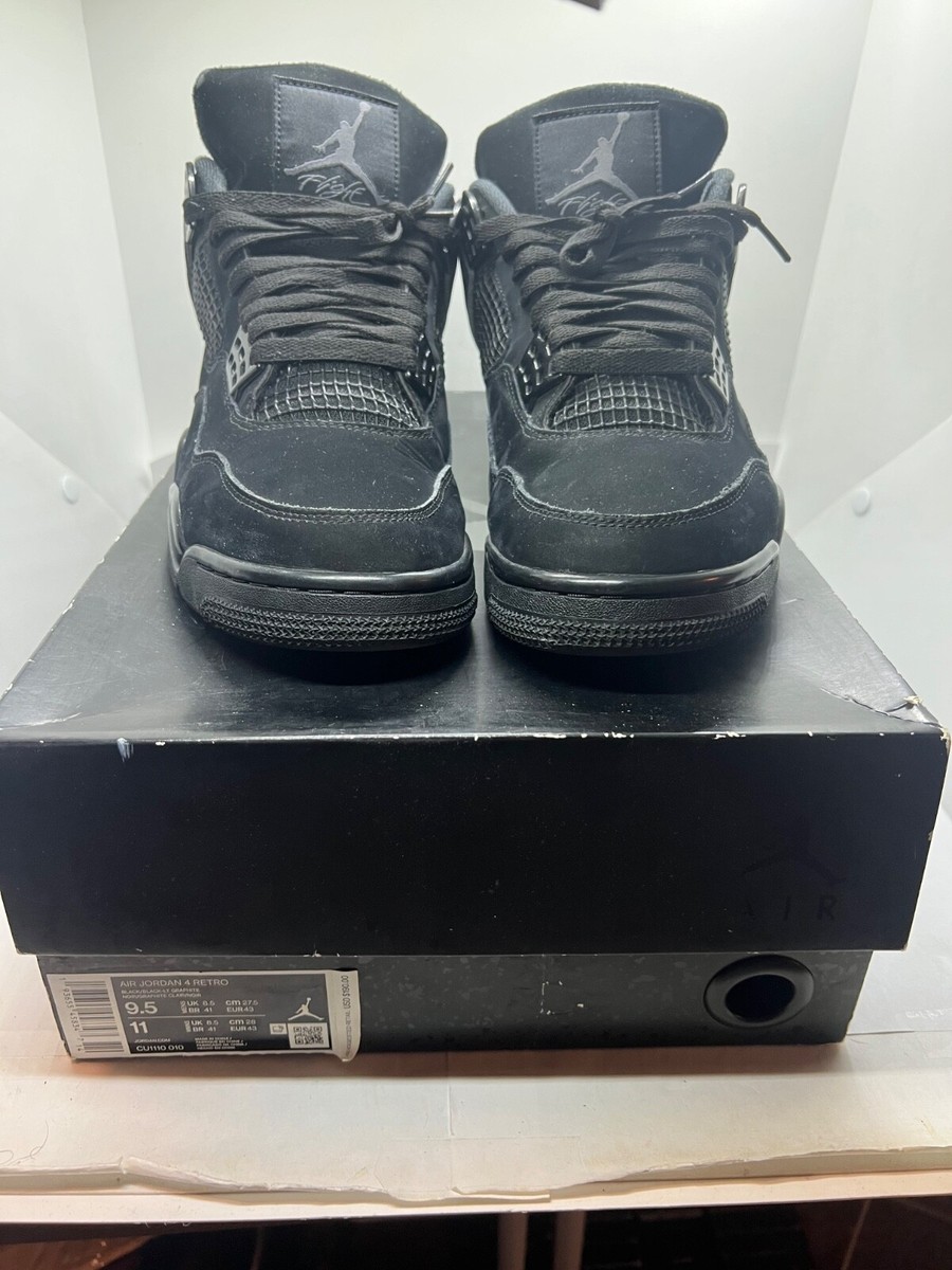 Nike Air Jordan 4 Retro Mid Black Cat Mens Sneakers CU1110-010 US