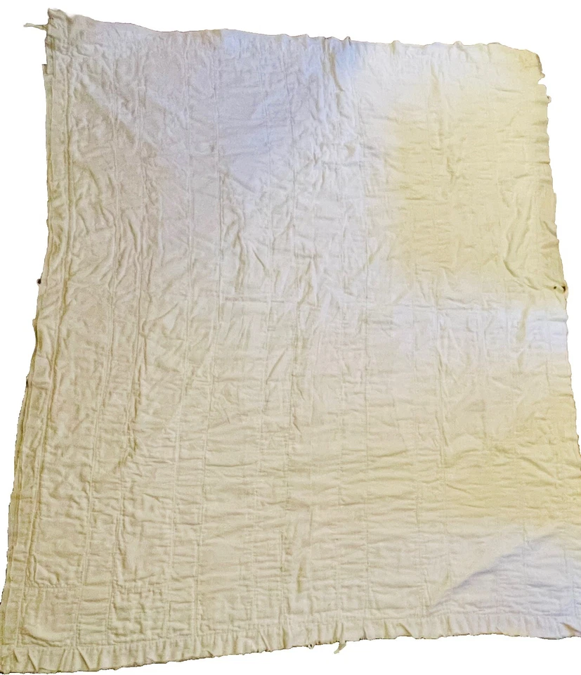 "Antiguo edredón vintage usado en mal estado country shabby chic 65,5""x 80""" Foto 3 de 4