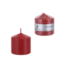 Mega Candles - Unscented 3" x 3" Round Pillar Candle - Red, Set of 6