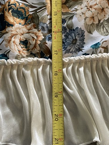 Set Of 2 VTG Pajama Satin Ruffle Standard Pillow Shams Floral-Blue Yellow Green - Picture 6 of 8