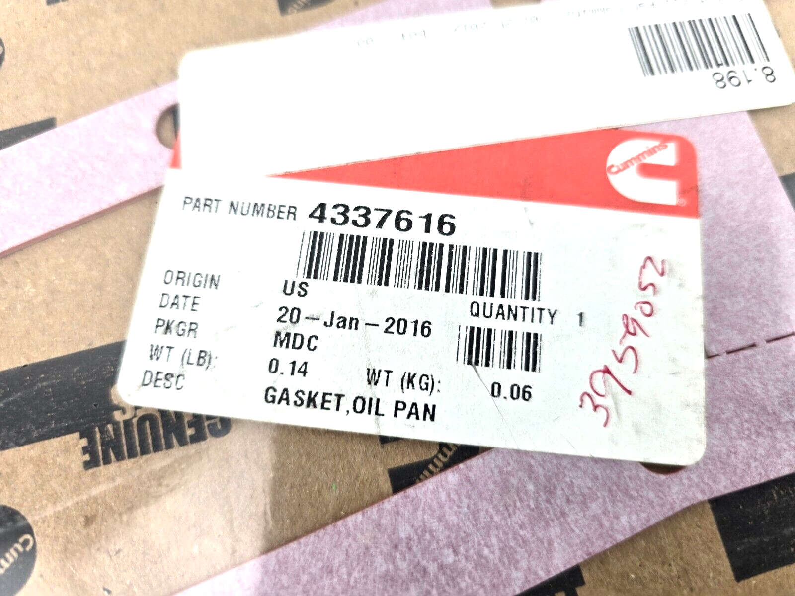 NOS Cummins Genuine Gasket Oil Pan 4337616 ISB/QSB Engine | eBay 