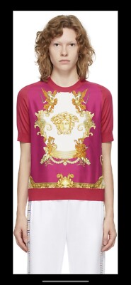 Versace Pink Silk Medusa Sweater ,bag,shoe,shirt,tshirt