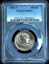1980-P Susan B Anthony Dollar MS65+ PCGS Gem Uncirculated