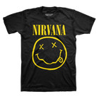 Nirvana Smile T Shirt Mens Licensed Rock N Roll Smiley Vintage Style Tee Black
