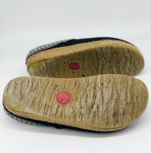 Haflinger Felt Grizzly Clogs Shoes Slippers Navy Blue Sz 40 READ SEE PICS - Picture 13 of 23