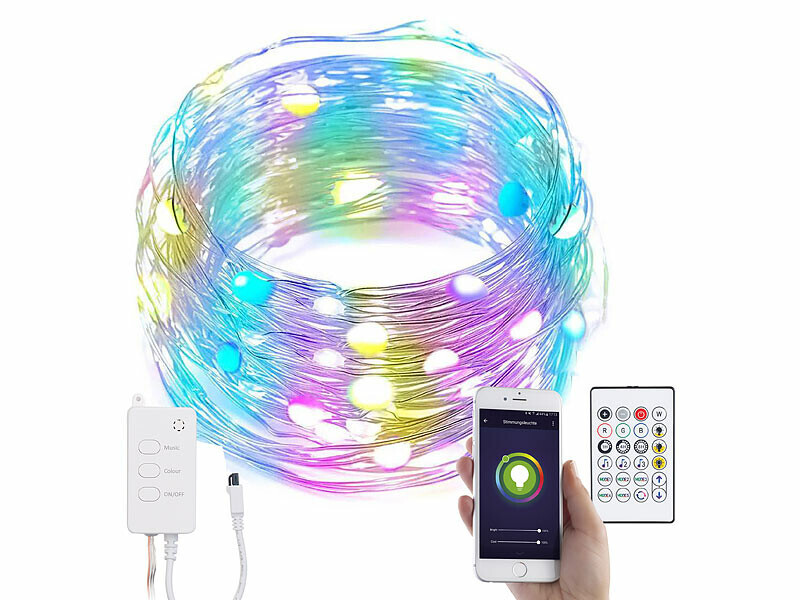 Guirlande LED RVB connectée pour une ambiance de salon moderne et lumineuse de 10 m