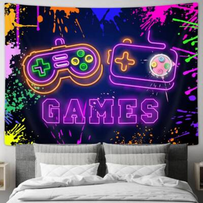Videospiel-Raum Gaming Poster XXL Wandteppich Wandbehang Fototapete Wandtapete