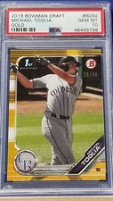 Michael Toglia - 2019 Bowman Draft Paper Gold  PSA 10  #28/50