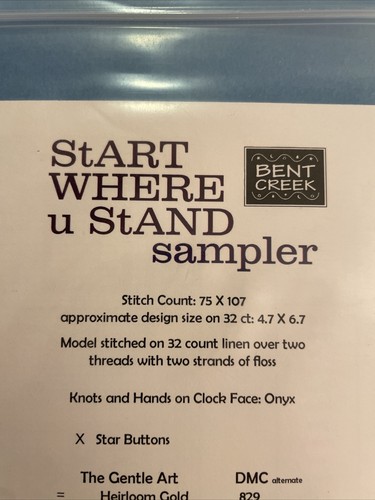 Bent Creek Start Where You Stand Cross Stitch Pattern Sampler 2012 - Picture 3 of 6