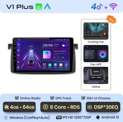 Autoradio Android Pour BMW E46 M3 318/320 / 325/330/335 4G+64GB - Photo 1/4