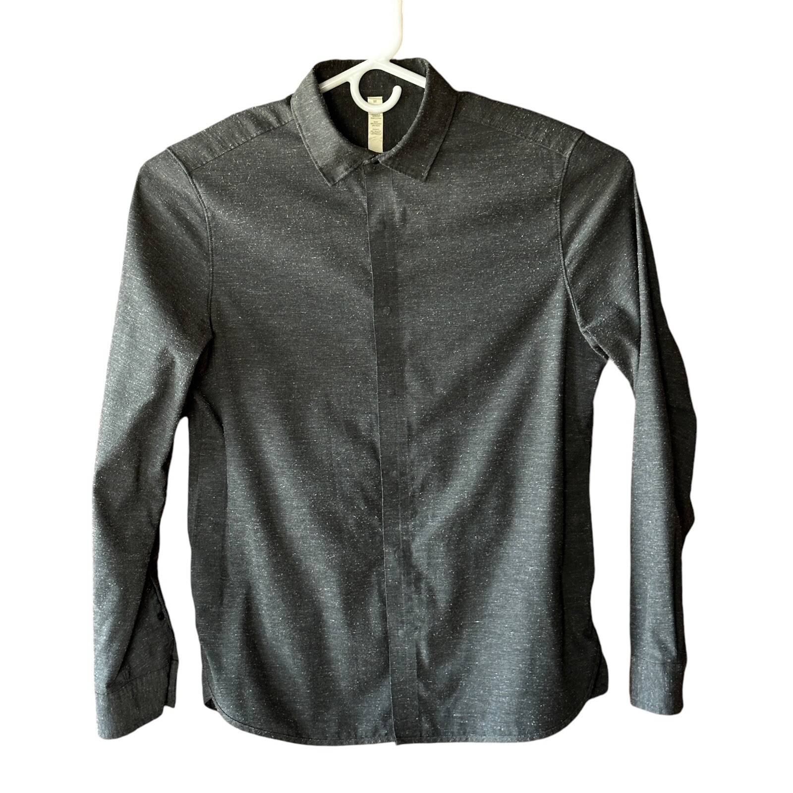 Lululemon Shirt Jacket Mens Medium Gray Long Sleeve Snap Closure Comfort