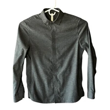 Lululemon Shirt Jacket Mens Medium Gray Long Sleeve Snap Closure Comfort