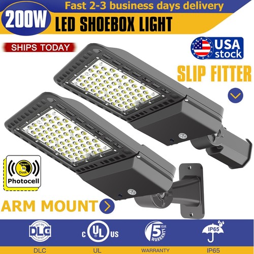 277V LED Parking Lot Light,200W Street Pole Commercial Shoebox Light AC 100-277V - Picture 2 of 36