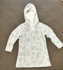 Harry Potter Gray White Soft Plush Pullover Fuzzy Hood Robe Owl Hedwig Sz Medium