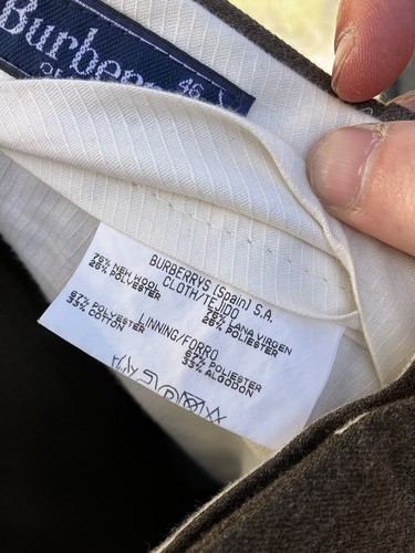 Vintage Burberry’s London Wool Blend Flannel Pleated High-Waist Trousers W36 L30 - Picture 9 of 11