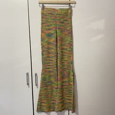 Urban Outfitters Space-Dye Flare Trousers Size XS Knitted Elastic Waist