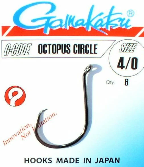 Gamakatsu Octopus Circle Hooks, gancio circolare, taglia da 8/0 a 8, pesca in mare, Waller