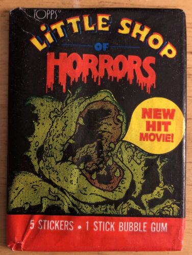 (1) Pack cire scellé 1986 Topps Little Shop Horrors film cartes à collectionner autocollants - Photo 1/7