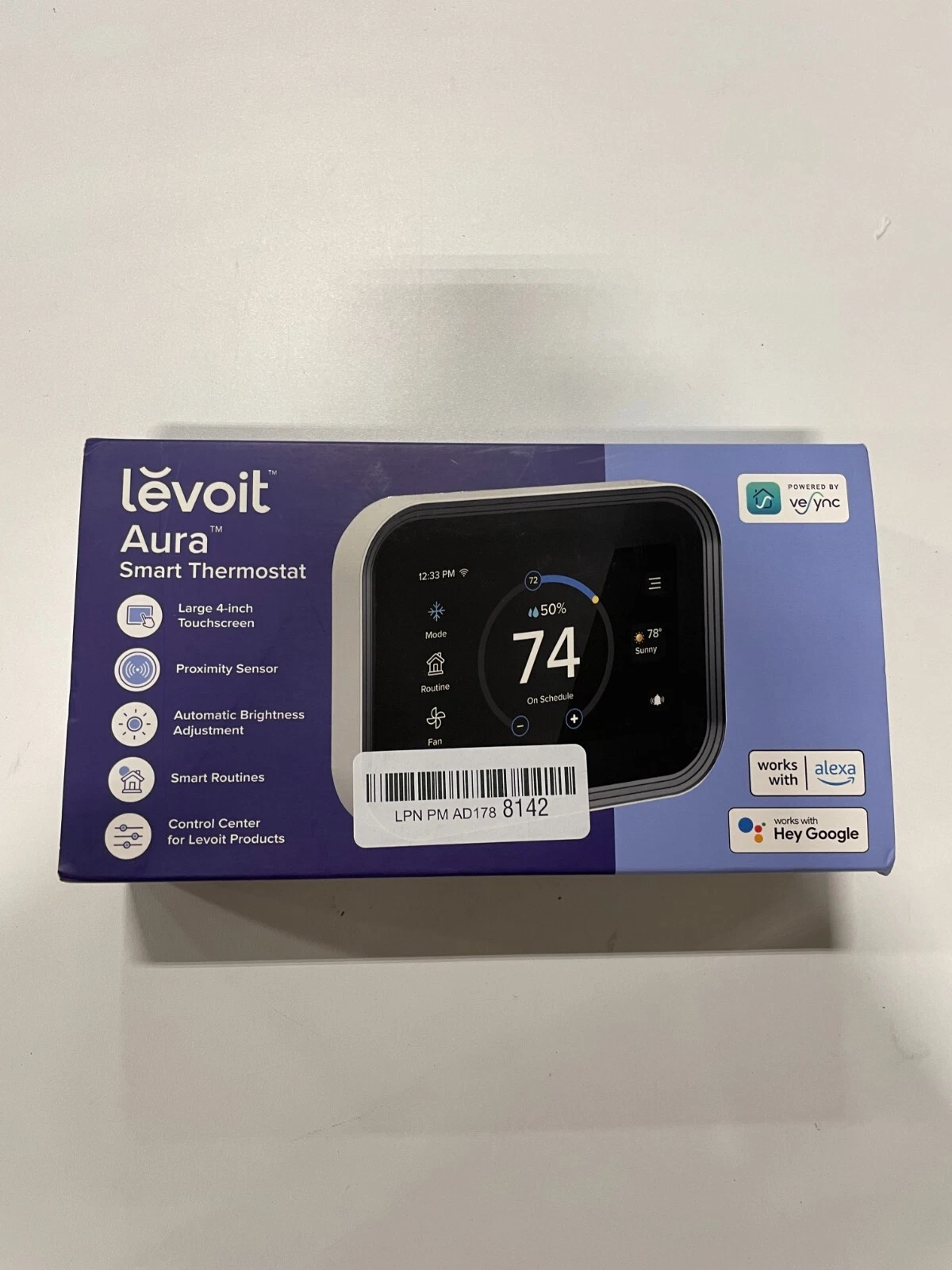 Levoit Aura White WiFi Programmable Digital Smart Sensor Thermostat