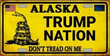 TRUMP NATION TRUMP 2024 DON'T TREAD FLAG METAL AUTO TAG LICENSE PLATE REPLICA